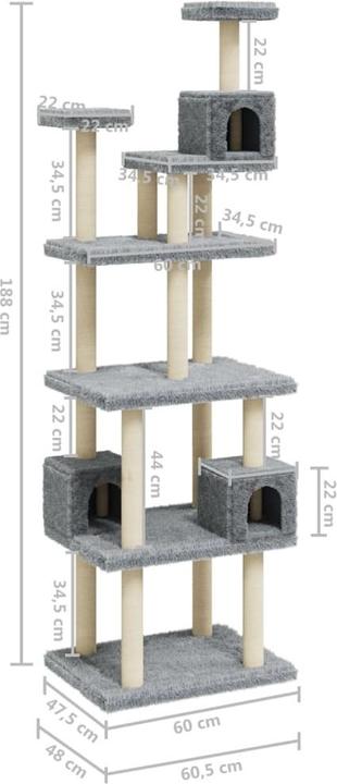 Produktbild vidaXL Katzenbaum (188 cm, Creme)