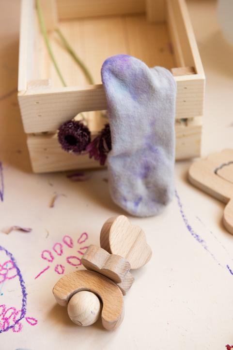 Actual product image Childhome Childwood Handmade Wooden Rattle BLOEM