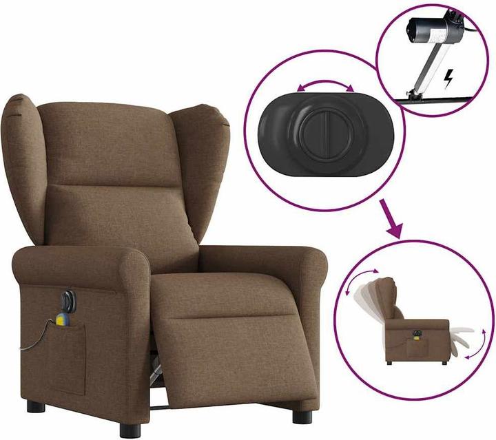 Produktbild vidaXL Massagesessel Elektrisch Braun Stoff