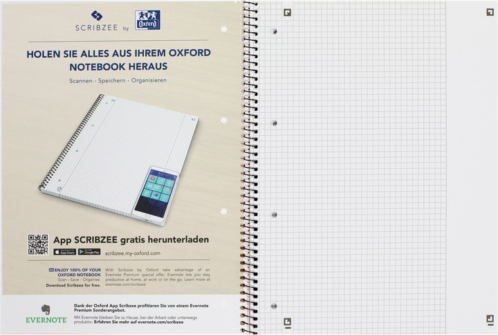 Produktbild Oxford Collegeblock (A4+, Kariert, Weicher Einband)