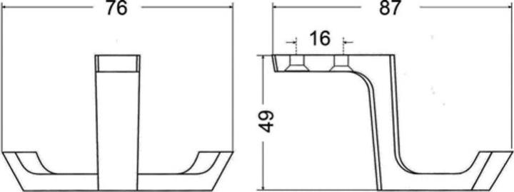Produktbild Hermeta Decken-Mantelhaken 0200 zweifach Ausladung 87 mm Aluminium silberfarbig eloxiert Höhe 49 mm