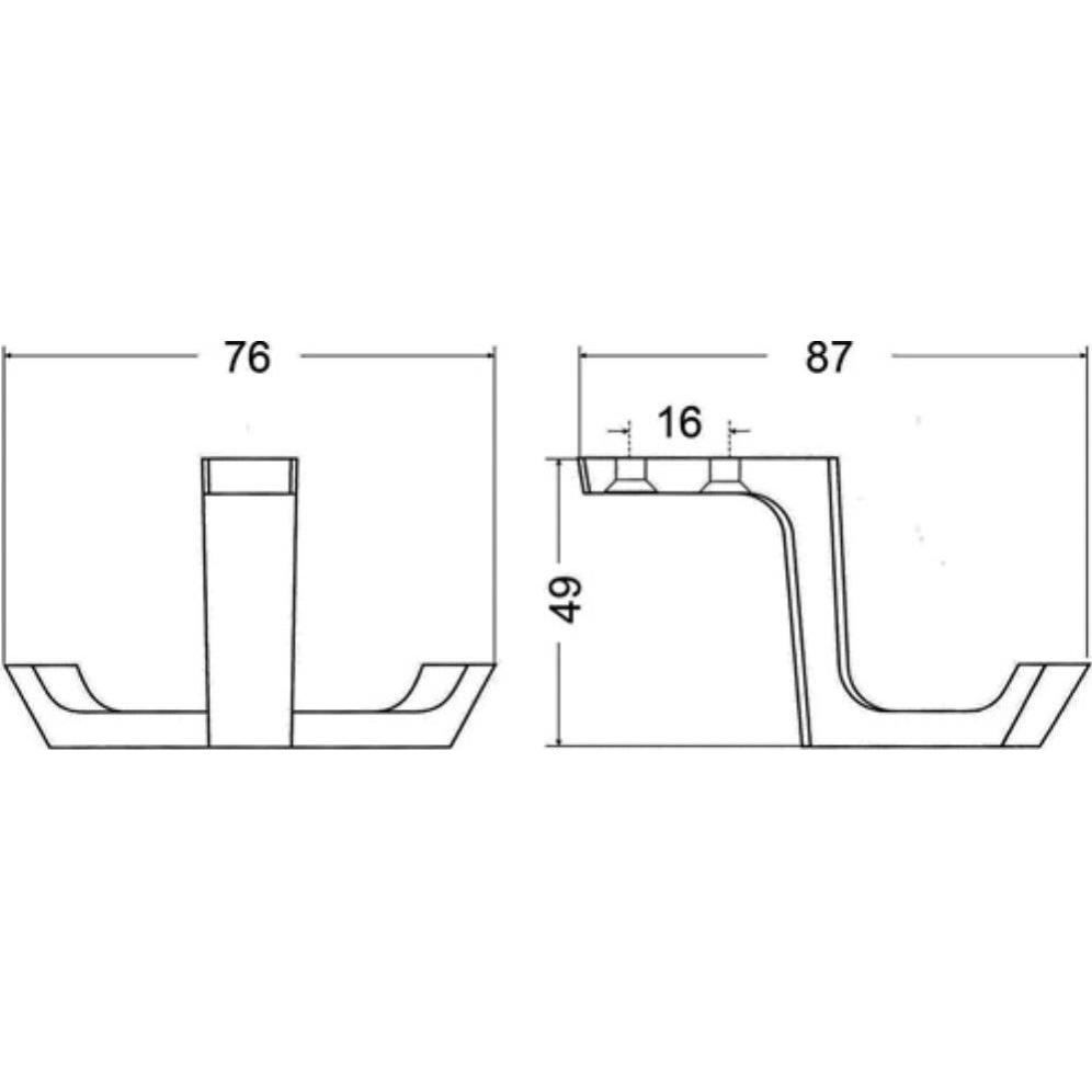 Thumbnail - Hermeta, Garderobe + Kleiderhaken, Decken-Mantelhaken 0200 zweifach Ausladung 87 mm Aluminium silberfarbig eloxiert Höhe...