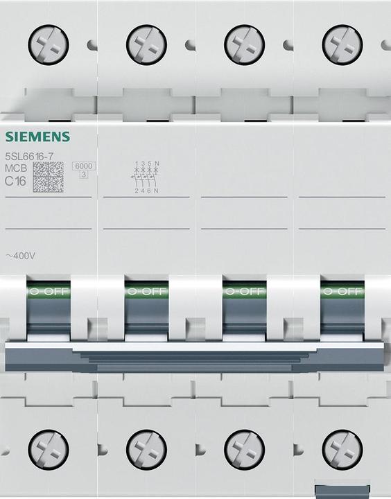 Actual product image Siemens Circuit breaker 5SL6616-7 C16A 3+Npole 6kA