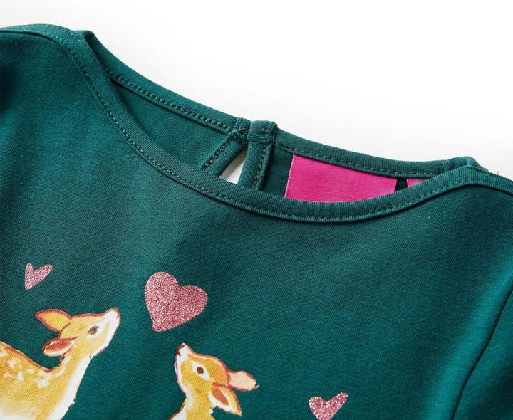 Immagine prodotto vidaXL Camicia da bambino a maniche lunghe verde scuro 92,Materiale: 95 % cotone (92)