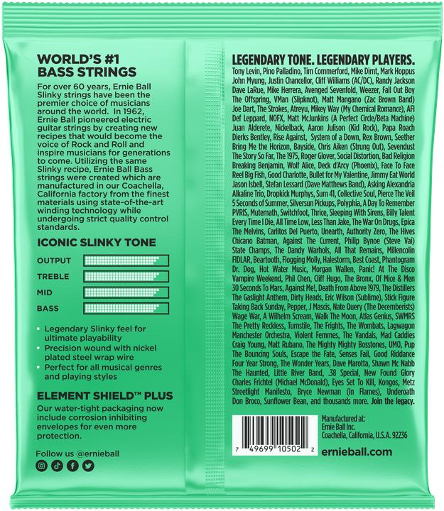 Produktbild Ernie Ball Saitensatz, E-Bass, Slinky, Hyper 40-100 (4x, E-Bass, 0.10")