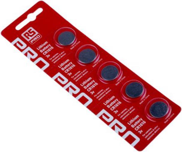 RS PRO CR2025 (5 pz., CR2025, 160 mAh)