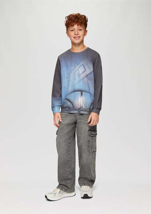 Produktbild s.Oliver Sweatshirt Sweatshirt mit Allover-Foto-Print (M)