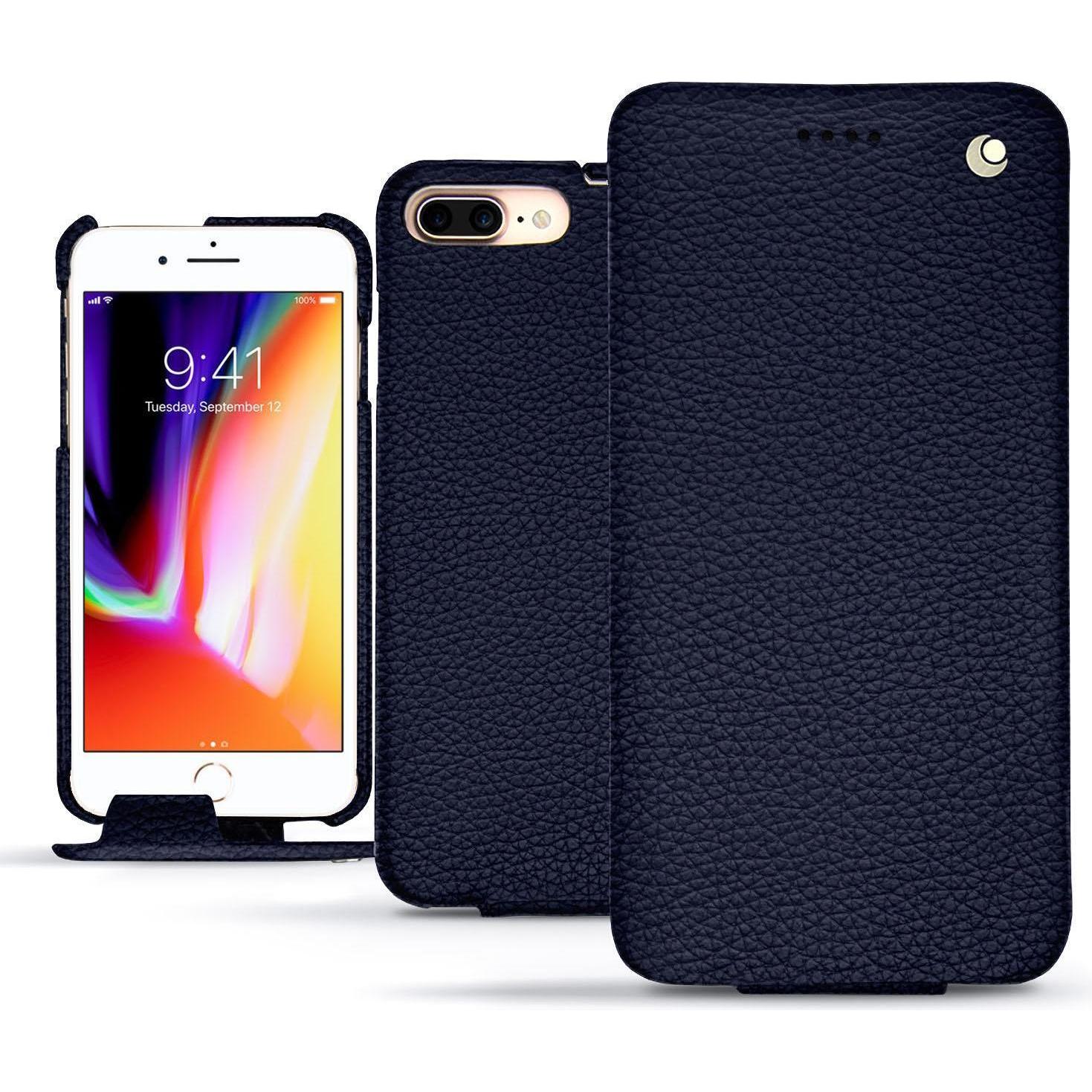 Noreve Lederschutzhülle vertikal (Apple iPhone 8 Plus), Smartphone Hülle, Violett