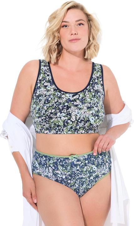 Image du produit Ulla Popken Culottes midi, lot de 5, fleurs/uni, tour de cuisse échancré (42, 44)