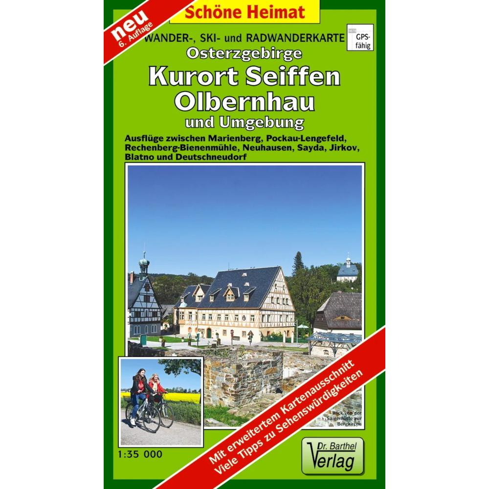 Wander- Ski- und Radwanderkarte Osterzgebirge, Kurort Seiffen, Olbernhau und Umgebung, Landkarte