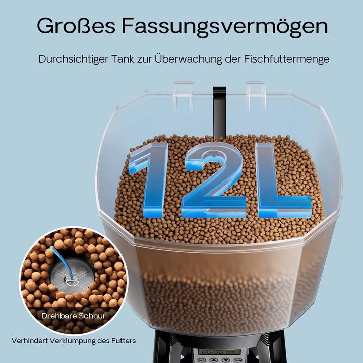 Actual product image SunSun CFF-212 Automatic Fish Feeder 12l Solar Powered Device Garden Koi Ponds (Automatic feeder Digital)