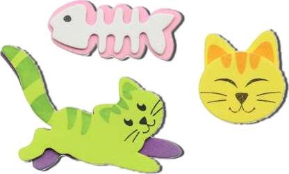 Actual product image Glorex Foam rubber sticker 18 pcs cats, self-adhesive