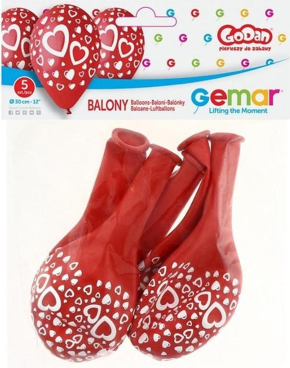 GMR Premium Herzballons 30 cm 5 Stk (5 x)
