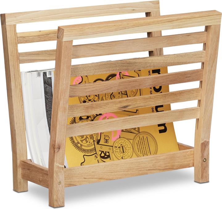 Relaxdays Porte-revues Noyer (26.5 x 40 x 38.5 cm)