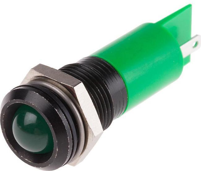 Produktbild RS PRO LED erhaben 14mm sw 24-36Vdc grün