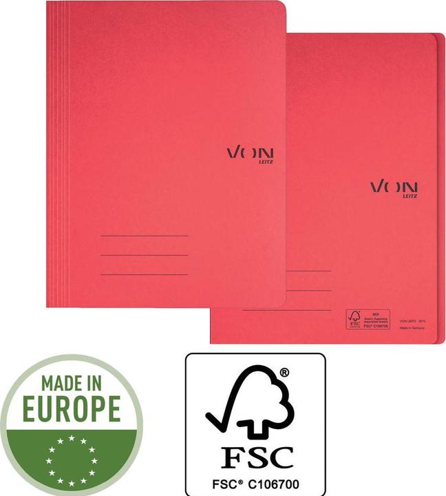 Image du produit von Dossier rapide avec mécanisme de reliure, A4, rouge, 10 pièces (A4, 10x)