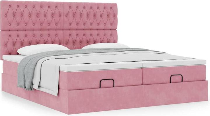 Immagine prodotto vidaXL Letto ottomano con materassi rosa 200x200 cm in velluto (200 x 200 cm)