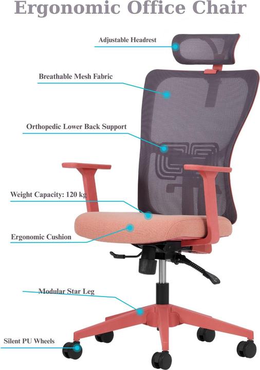 Image du produit Kalune Design Lumbar 126 Salmon Office Chair