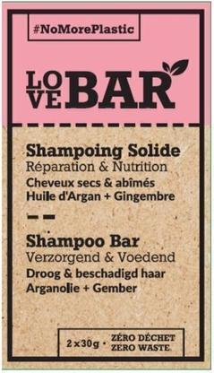 Produktbild Love Bar Solid Repairing & Nourishing Shampoo With Argan And Ginger - 60 G (Festes Shampoo)