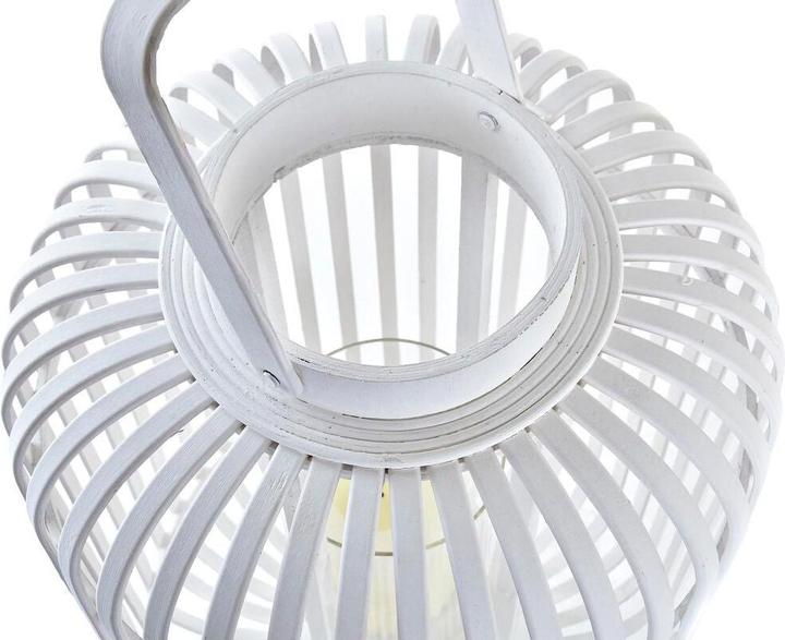 Immagine prodotto DKD Home Decor Laterne Kristall Weiss Bambus Urban (28 x 28 x 47 cm)