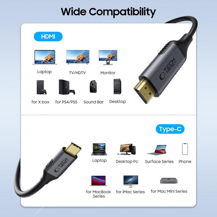 Immagine prodotto Tech-Protect USB C —  HDMI (1.80 m)