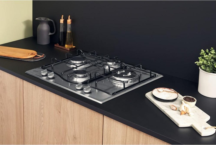 Immagine prodotto Hotpoint PCN 642 T/IX/HAR piano cottura Acciaio inossidabile Da incasso 60 cm Gas 4 Fornello(i)