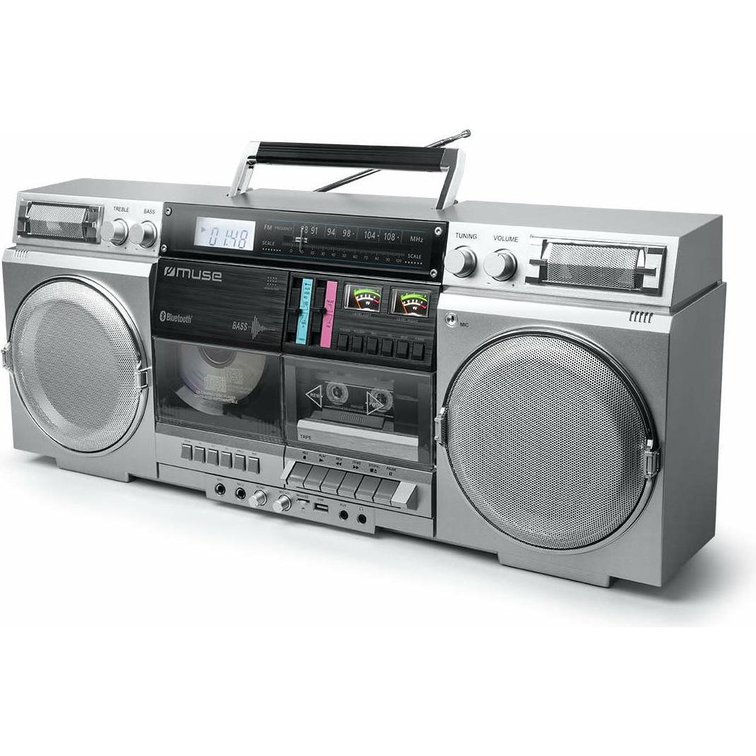 Muse M-380 GBS Ghetto Blasters, Zilver (FM, Bluetooth), Radio, Zilver