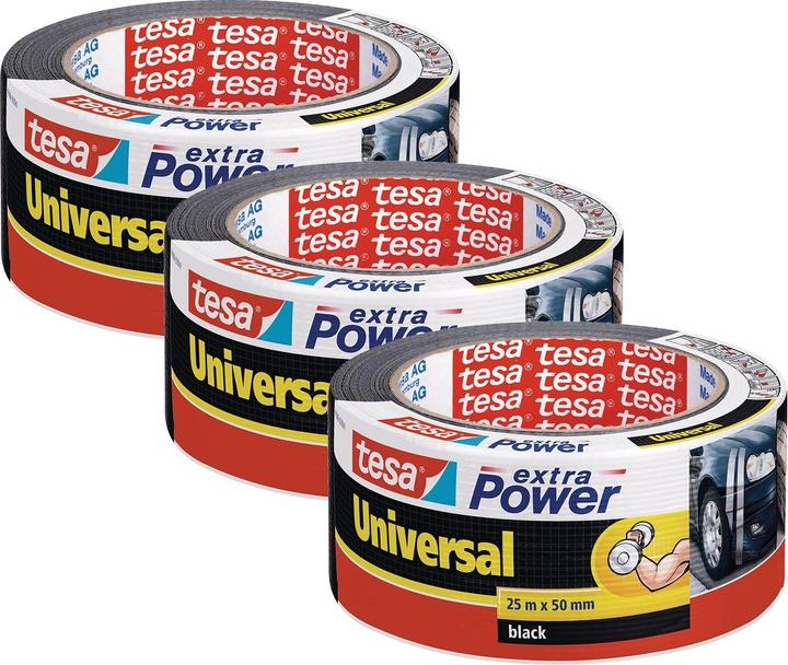 Produktbild tesa 3x EXTRA POWER UNIVERSAL Gewebeband, gewebeverstärktes Ductape, Dreierpack (50 mm)
