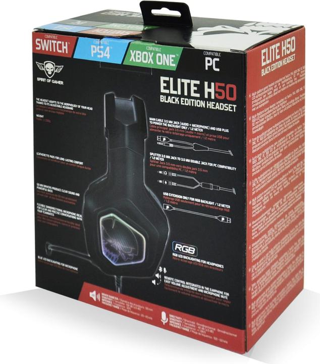 Immagine prodotto Spirit Of Gamer Elite H50 Scuro (Cablato)