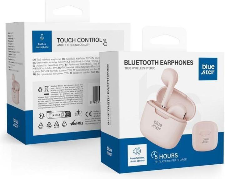 Produktbild BlueStar Wireless headphones Blue Star Wireless earphones bluetooth TWS F17 Powder Pink (5 h, Kabellos)