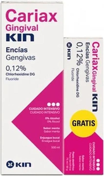 KIN Cariax Gingival Mouthwash and Toothpaste 500ml + 75ml (500 ml, Mouthwash)