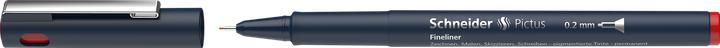 Produktbild Schneider Fineliner Pictus 0,2mm rot (Black, Rot, Silber, Tiefblau, 1x)