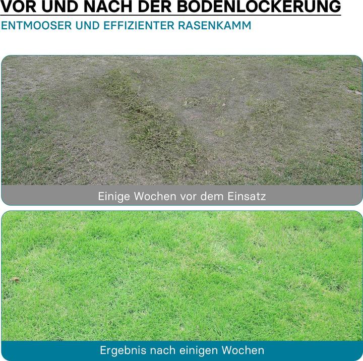 Immagine prodotto Wiltec Arieggiatore 100 cm per tosaerba a scoppio Arieggiatore per prato Cura del prato Trattore per prato