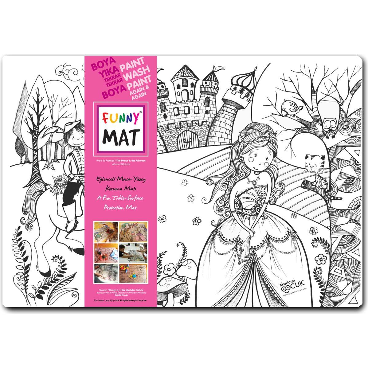 Thumbnail - Funny Mat, Unterlage, Abwaschbare Malmatte Der Prinz und die Prinzessin (48 x 33.5 cm)