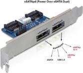 Actual product image Delock Slot bracket 2x eSATAp 5V/12V with Low Profile Bracket