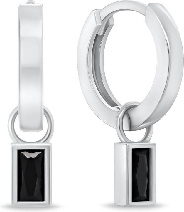 Produktbild Brilio Silver - Minimalist 2in1 round earrings with zircons EA840WBC