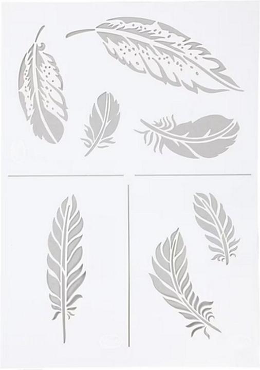 Actual product image Creativ Company Stencil A4 feathers, 1 piece