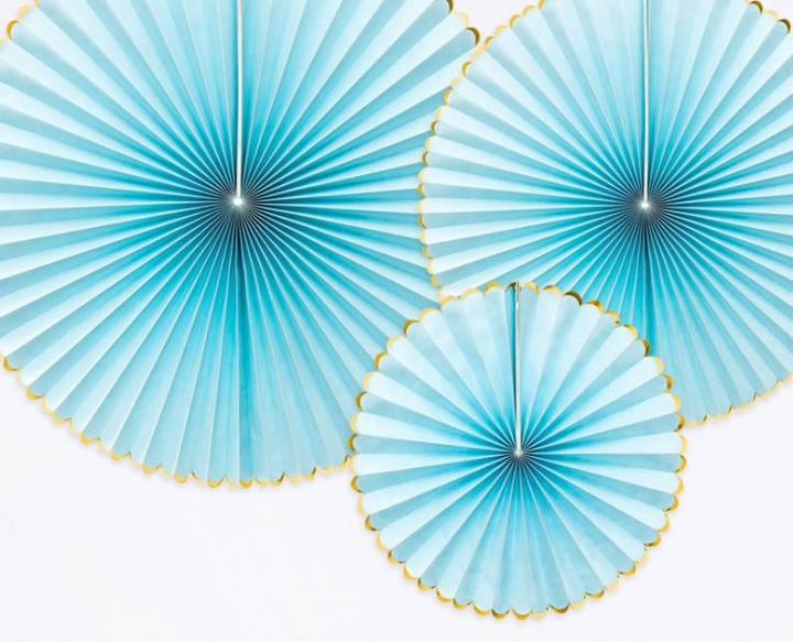 Actual product image Partydeco Fan decorations in light blue and gold