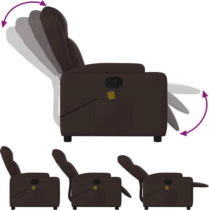 Immagine prodotto vidaXL Sedia da massaggio in tessuto marrone scuro,Colore: Marrone scuro,Materiale