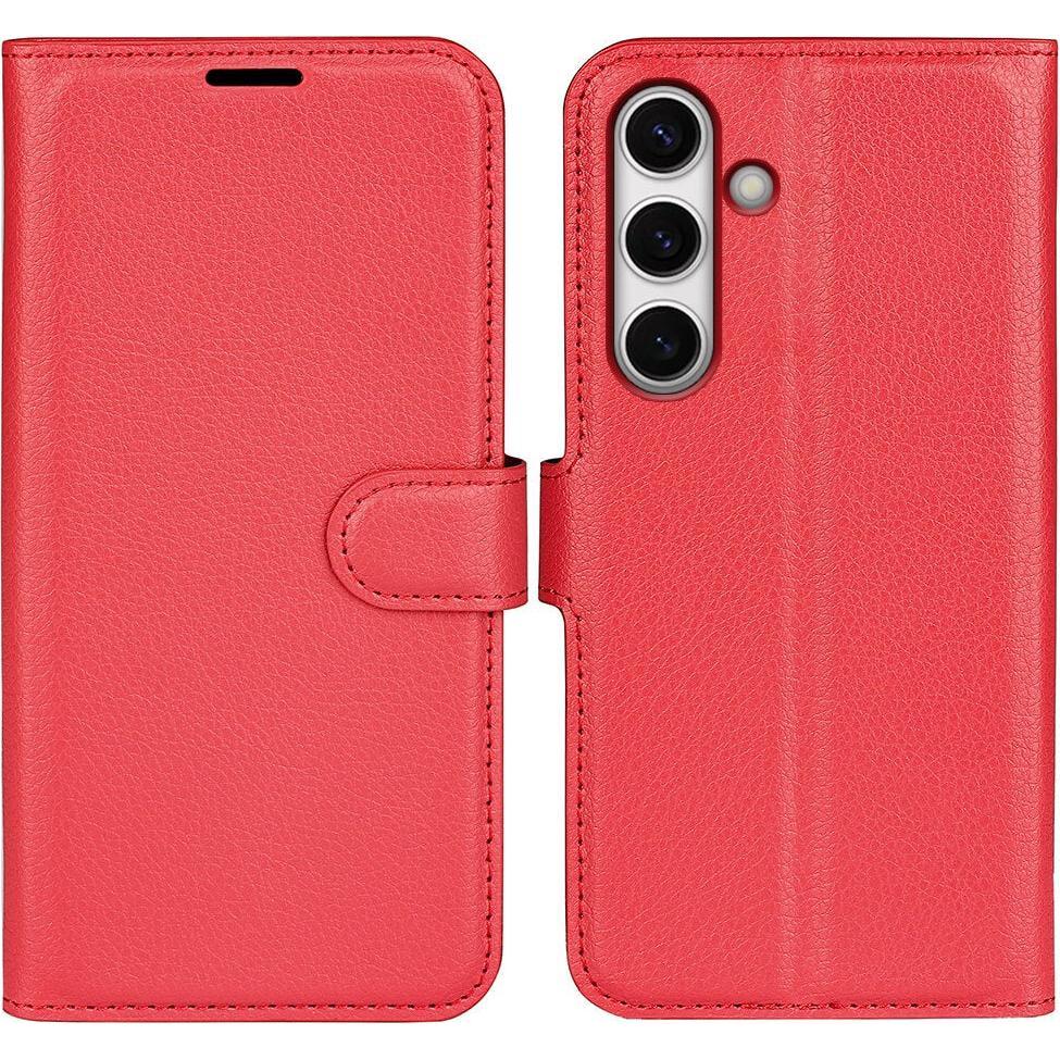 Cover-Discount FE - Leder Etui Hülle (Samsung Galaxy S24 FE), Smartphone Hülle, Rot