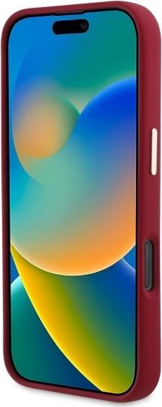 Actual product image Guess GUHCP16LSMBSLM iPhone 16 Pro 6.3" magenta hardcase Silicone Script Metal Logo