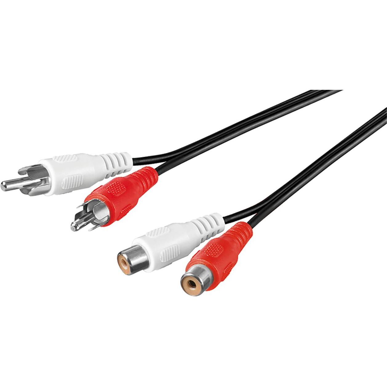 Goobay Stereo Verlängerungskabel 2x Cinch (2.50 m, Verlängerung), Audio Kabel