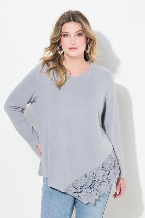 Immagine prodotto Miamoda Pullover, A-Linie, Spitzeneinsatz, Langarm (46, 48)