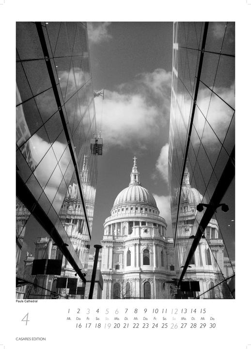 Produktbild London schwarz-weiss 2026 L 59x42cm