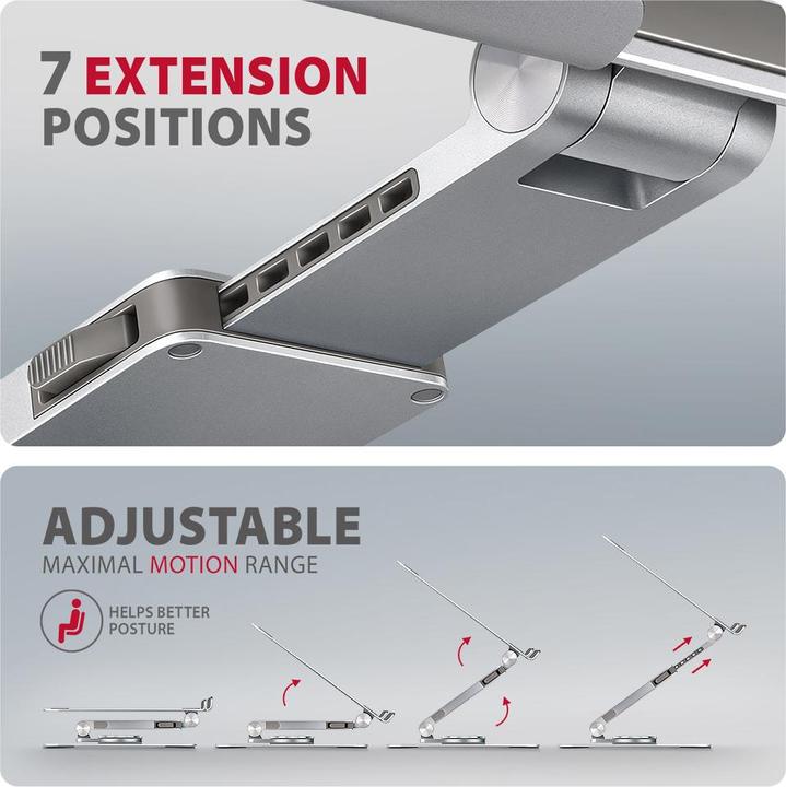 Actual product image Axagon STND-LR stand with 360° rotation for laptops and tablets