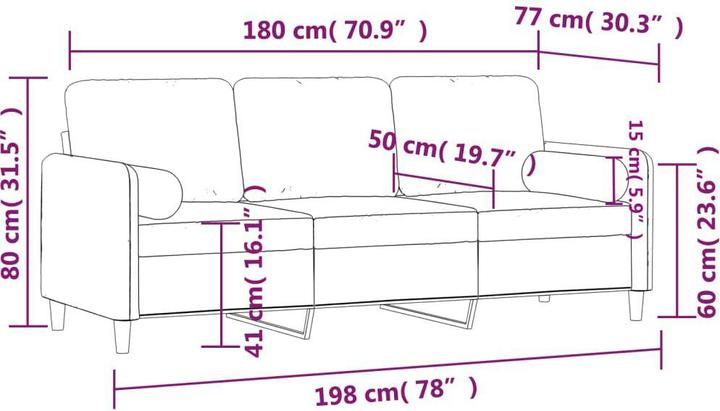 Produktbild vidaXL 3-Sitzer-Sofa (3-Sitzer)