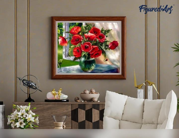 Immagine prodotto Figured'Art Malen nach Zahlen Set Roter Blumenstrauss