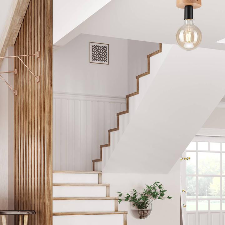 Actual product image Envostar Esan Ceiling Light Beech Wood 1 Flame (E27)