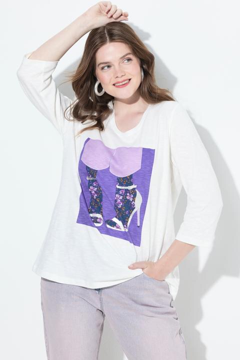 Produktbild Ulla Popken Shirt, Schuhe, Classic, Rundhalsausschnitt, 3/4-Arm (58)