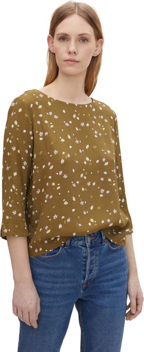 Produktbild Tom Tailor Bluse Gemusterte Sommerbluse mit U-Boot Ausschnitt (36)